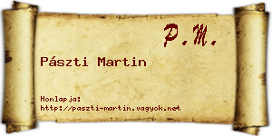 Pászti Martin névjegykártya