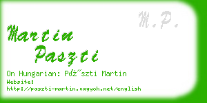 martin paszti business card